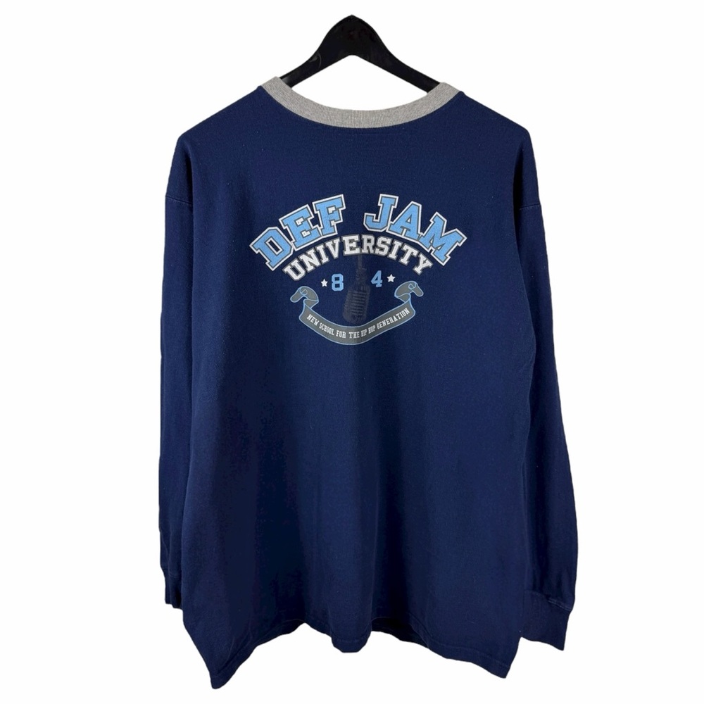 Vintage Y2K Def Jam University Records Rap Hip Hop Long Sleeve Shirt Size L